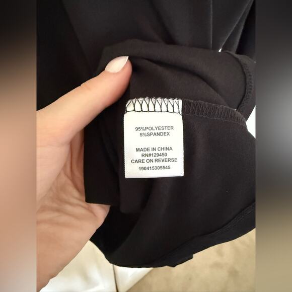 Elle Women’s Faux Wrap Blouse Top Black Size XL 3/4 Sleeves - Picture 5 of 7